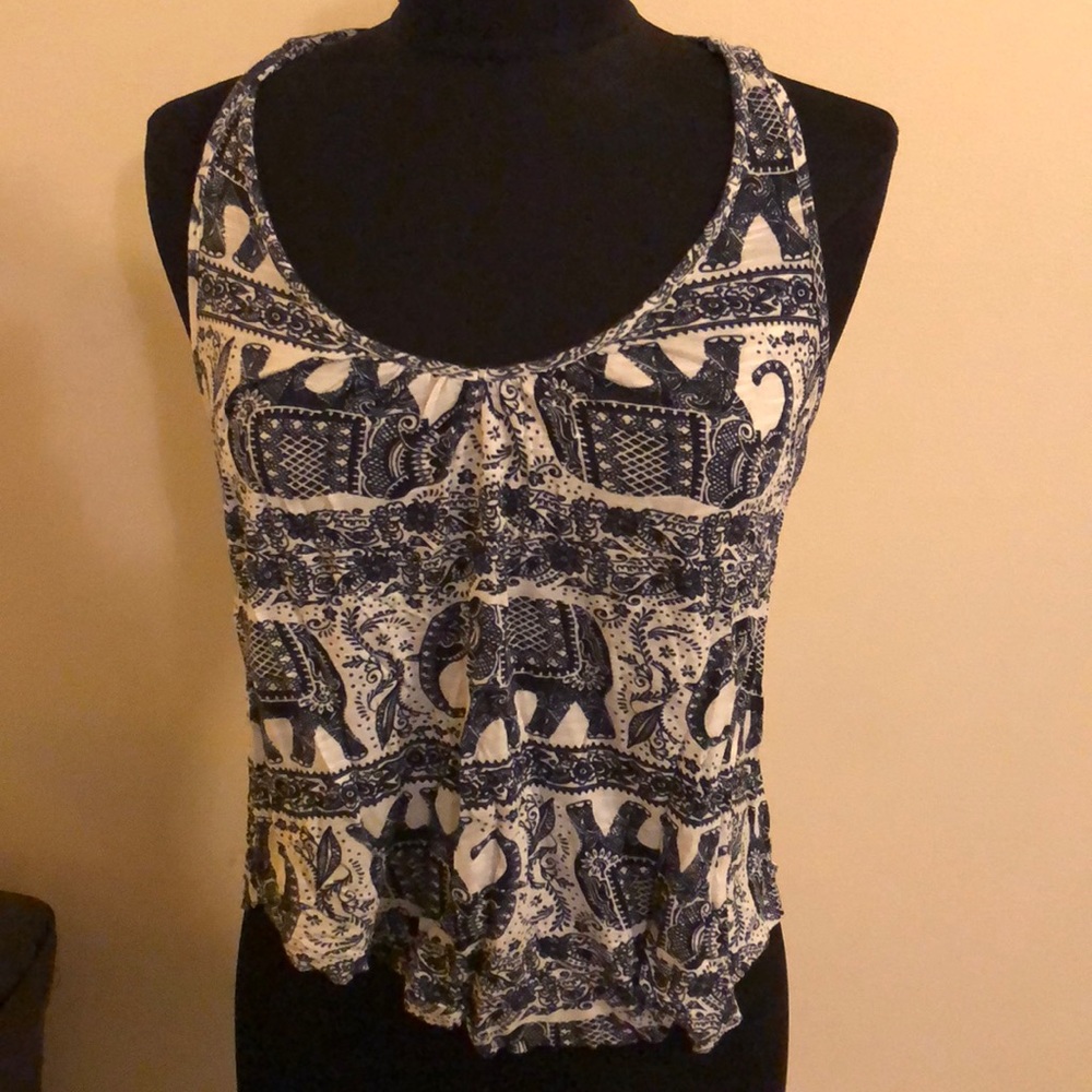 Blue elephant tank top
